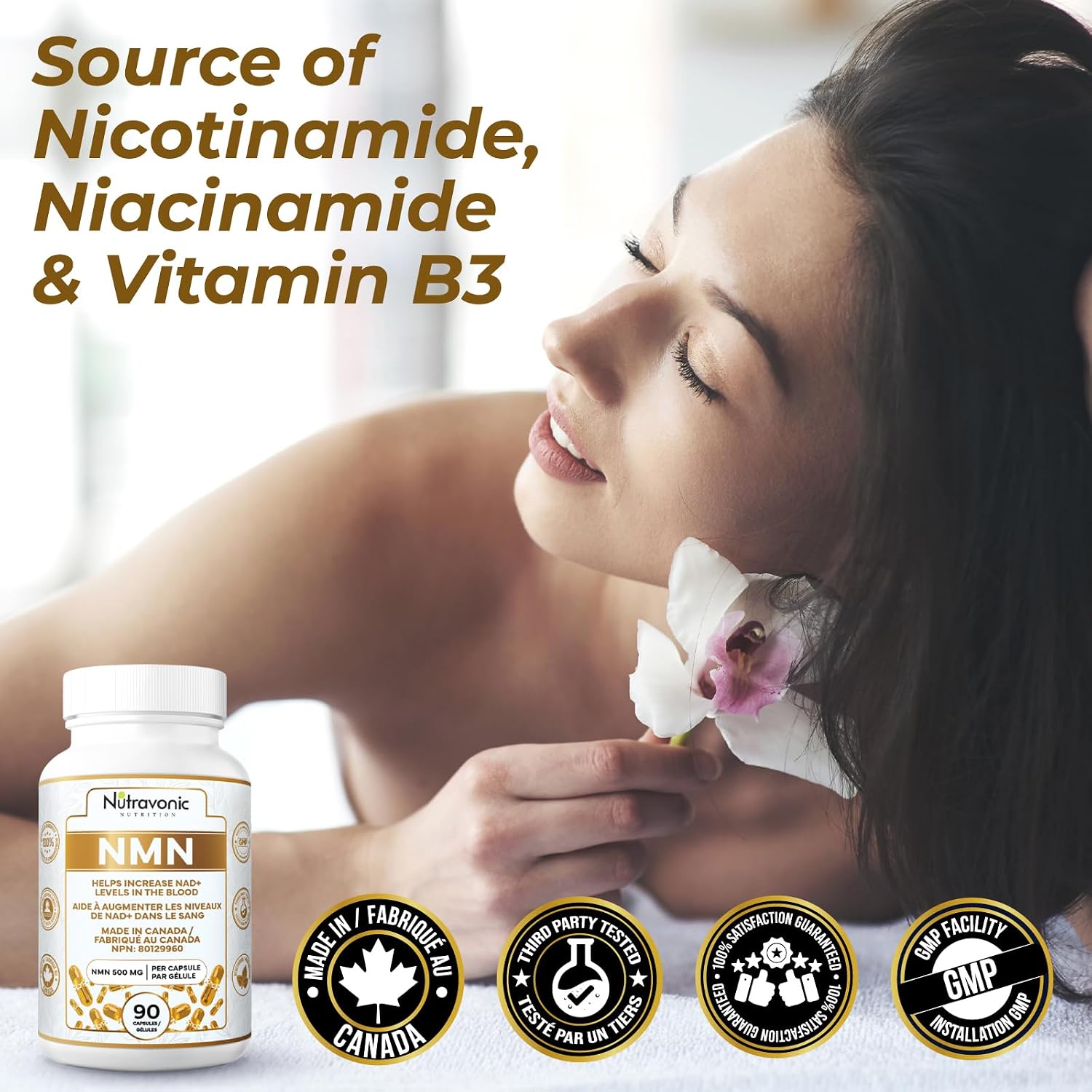 Thumbnail 6 de Nutravonic Nutrition NMN 500 mg Capsules, 99%+ Pure, Vegan, 90 Count