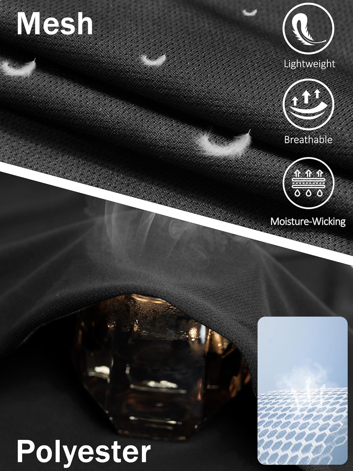 Thumbnail 2 de KEFITEVD men’s tracksuit bottoms open hem quick-dry mesh joggers with zip pockets
