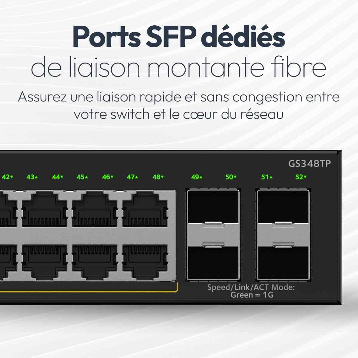 Thumbnail 4 de NETGEAR S350 GS348TPv2 Switch PoE+ 52 ports