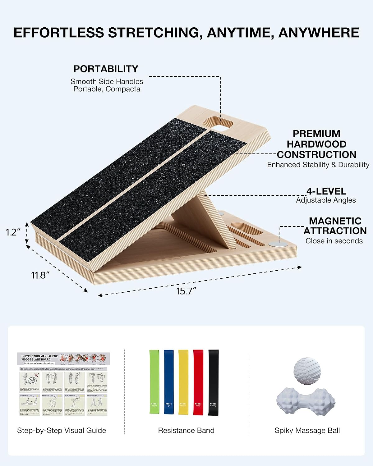 Detalle 2 de TEMI LJB-NEW Slant Board for Calf Stretching with Four Angles and Rehab Kit