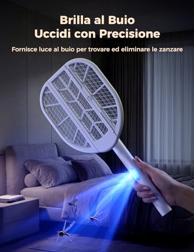 Thumbnail 6 de AROEVE Racchetta Zanzare Elettrica Pieghevole 4000V, 1500mAh