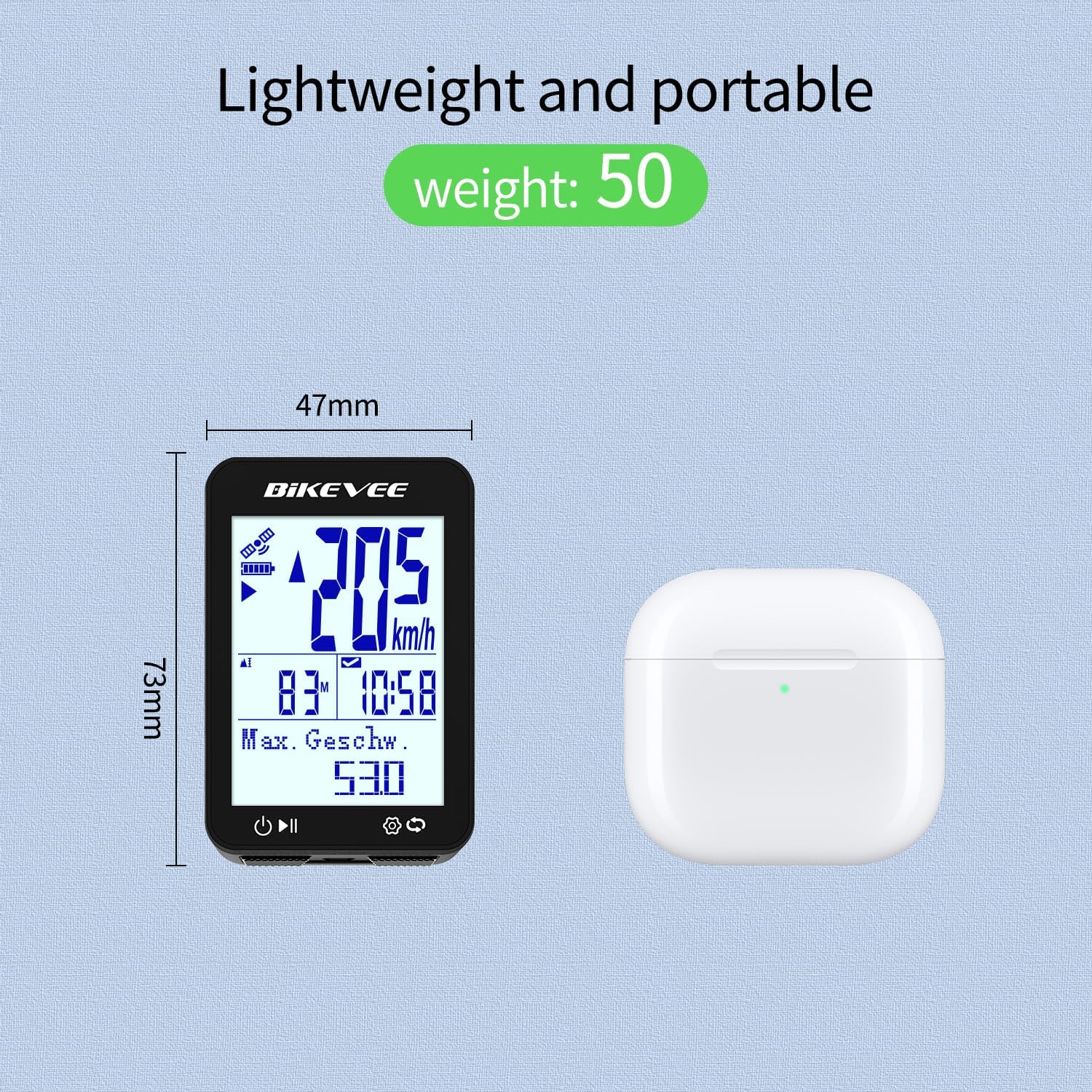 Thumbnail 2 de Bikevee GPS Fahrradcomputer Kabellos IPX7 – 2,4" FSTN Display, 28h Akku
