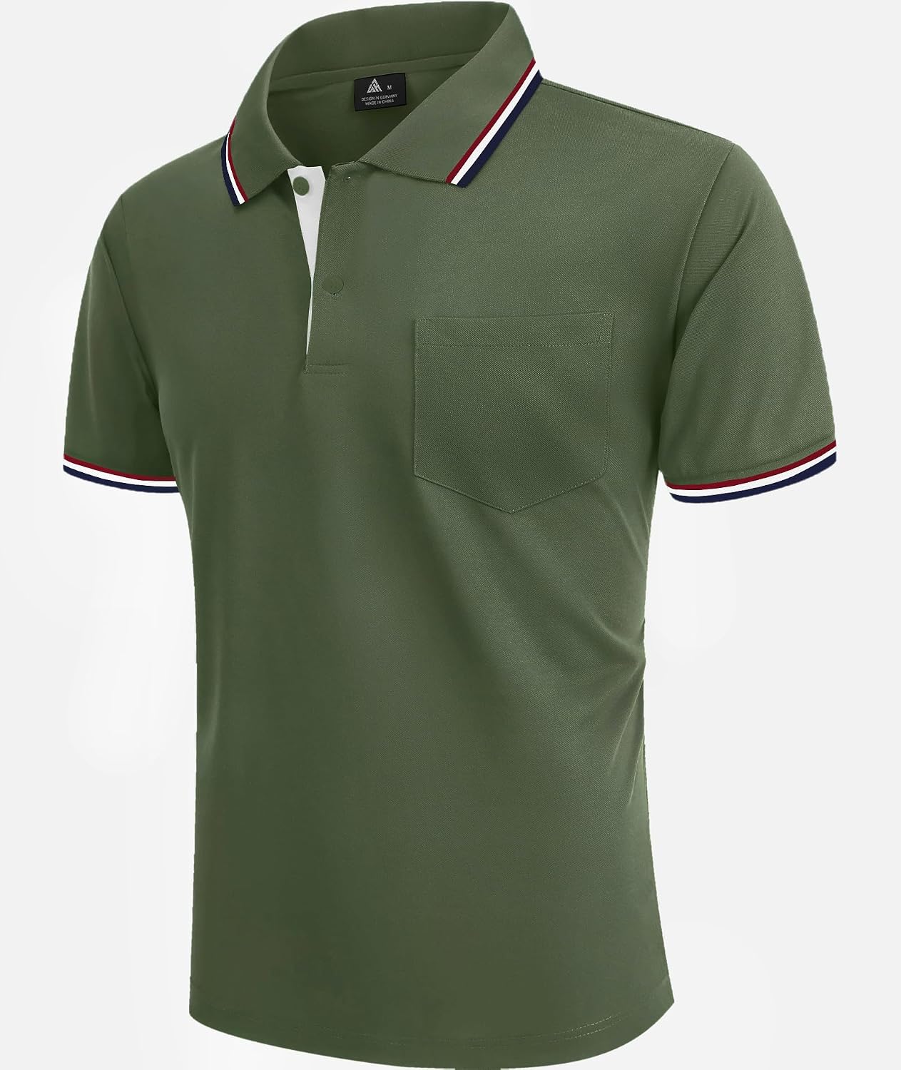 Detalle de zitysport Poloshirt Herren Kurzarm – atmungsaktives Golf Polo mit Brusttasche