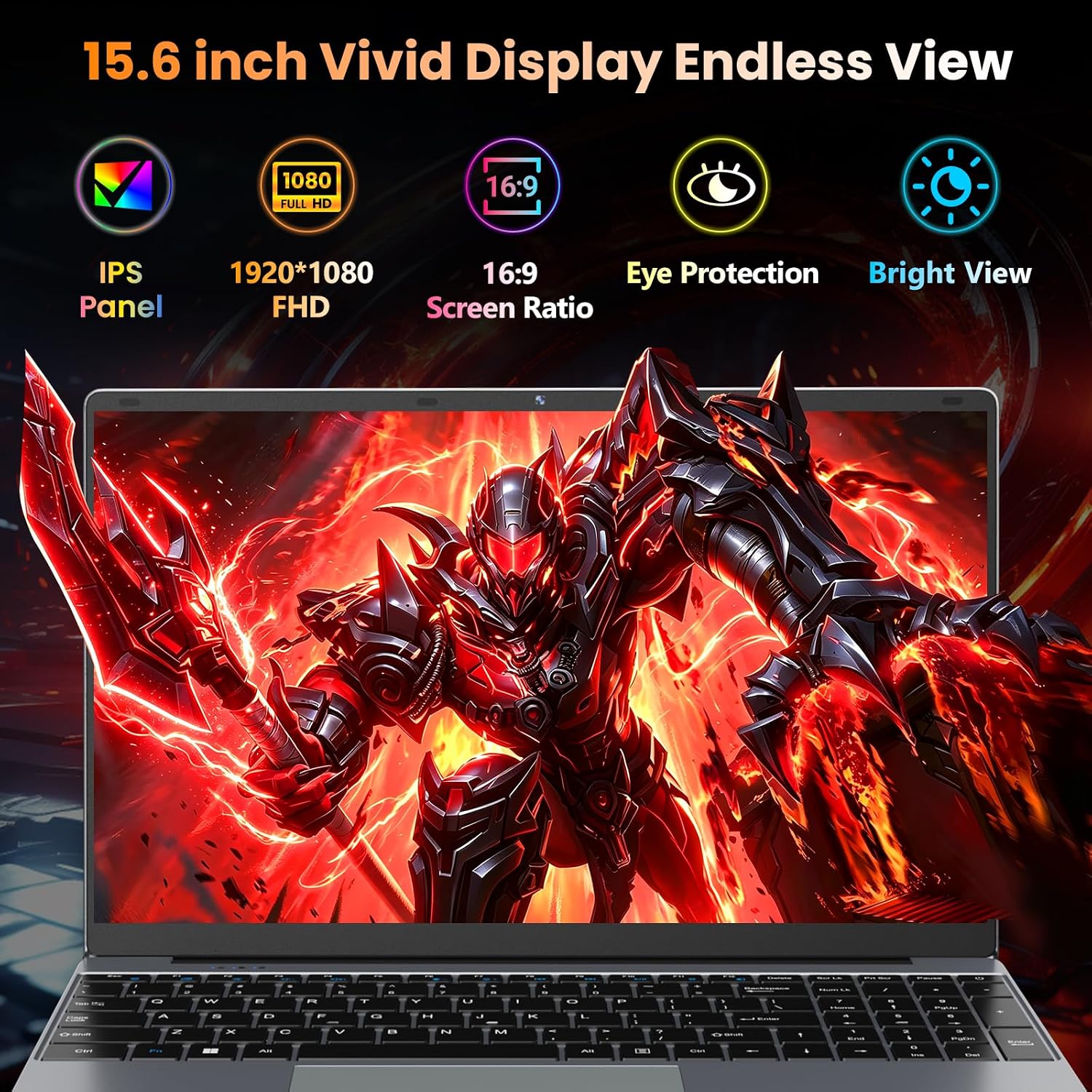 Detalle de drkako M156FH 15.6-Inch Laptop, 6GB RAM, 128GB SSD, Full HD