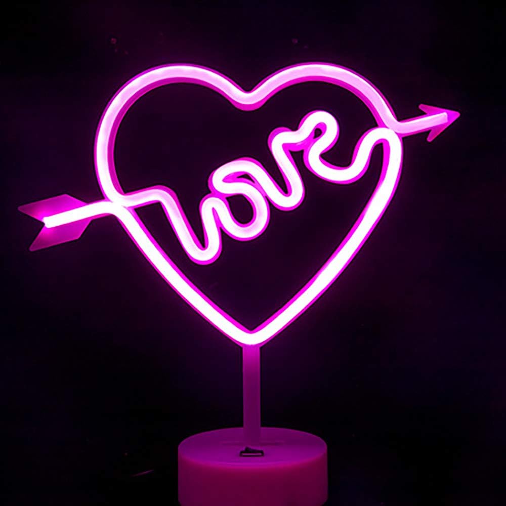 Detalle de LED Cupid's Bow Shape Neon Light Sign – Love in Heart Pink Marquee Light
