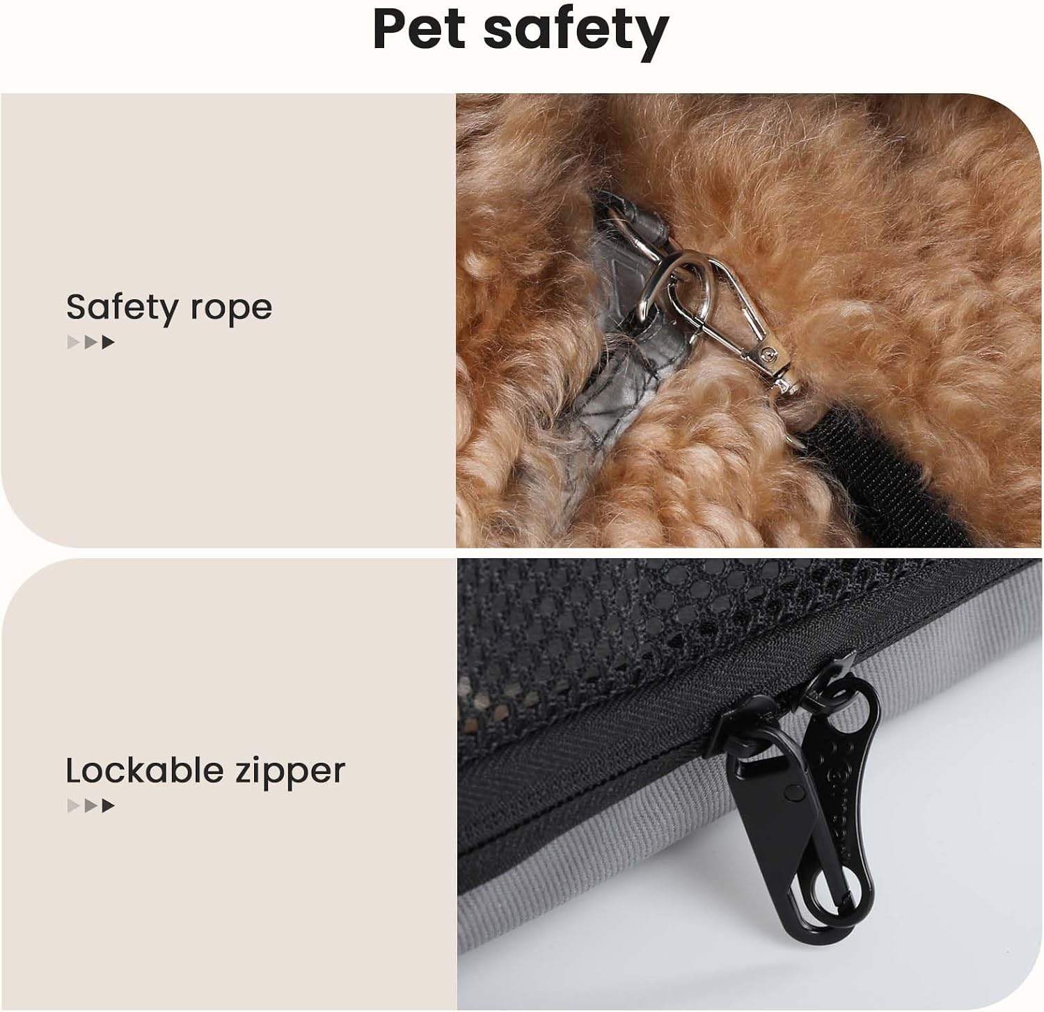 Detalle 2 de Portable Dog Car Carrier Crate with Breathable Windows (61×45×52cm) – Foldable Grey Travel Crate