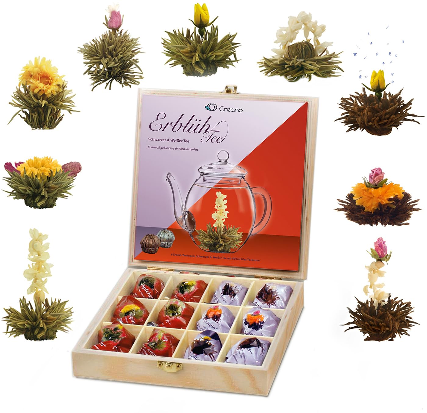 Detalle de Creano Teeblumen Geschenkset 12er 🫖