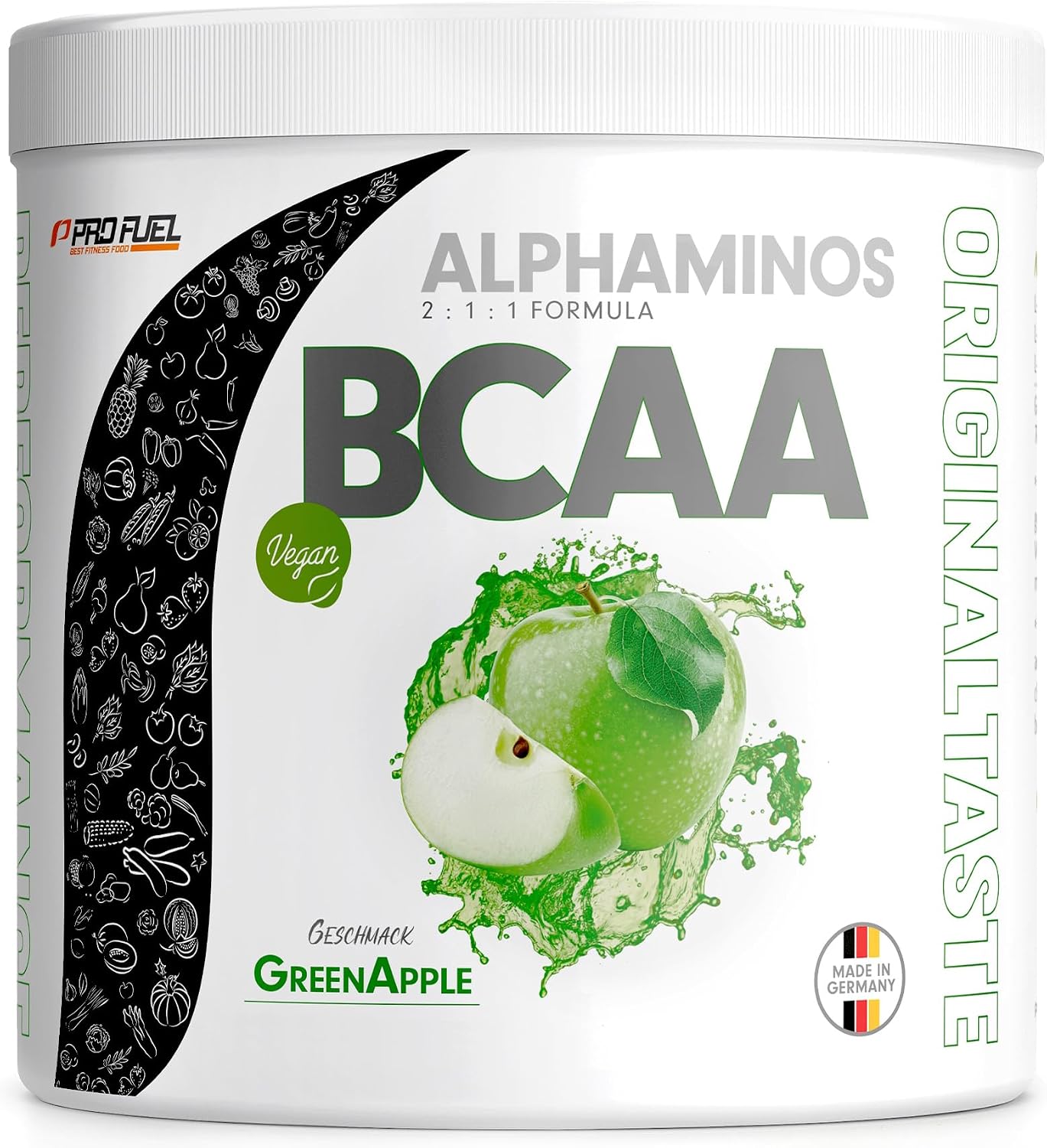 Detalle de Alphaminos BCAA 300g GrĂŒner Apfel 8000 mg đ„€
