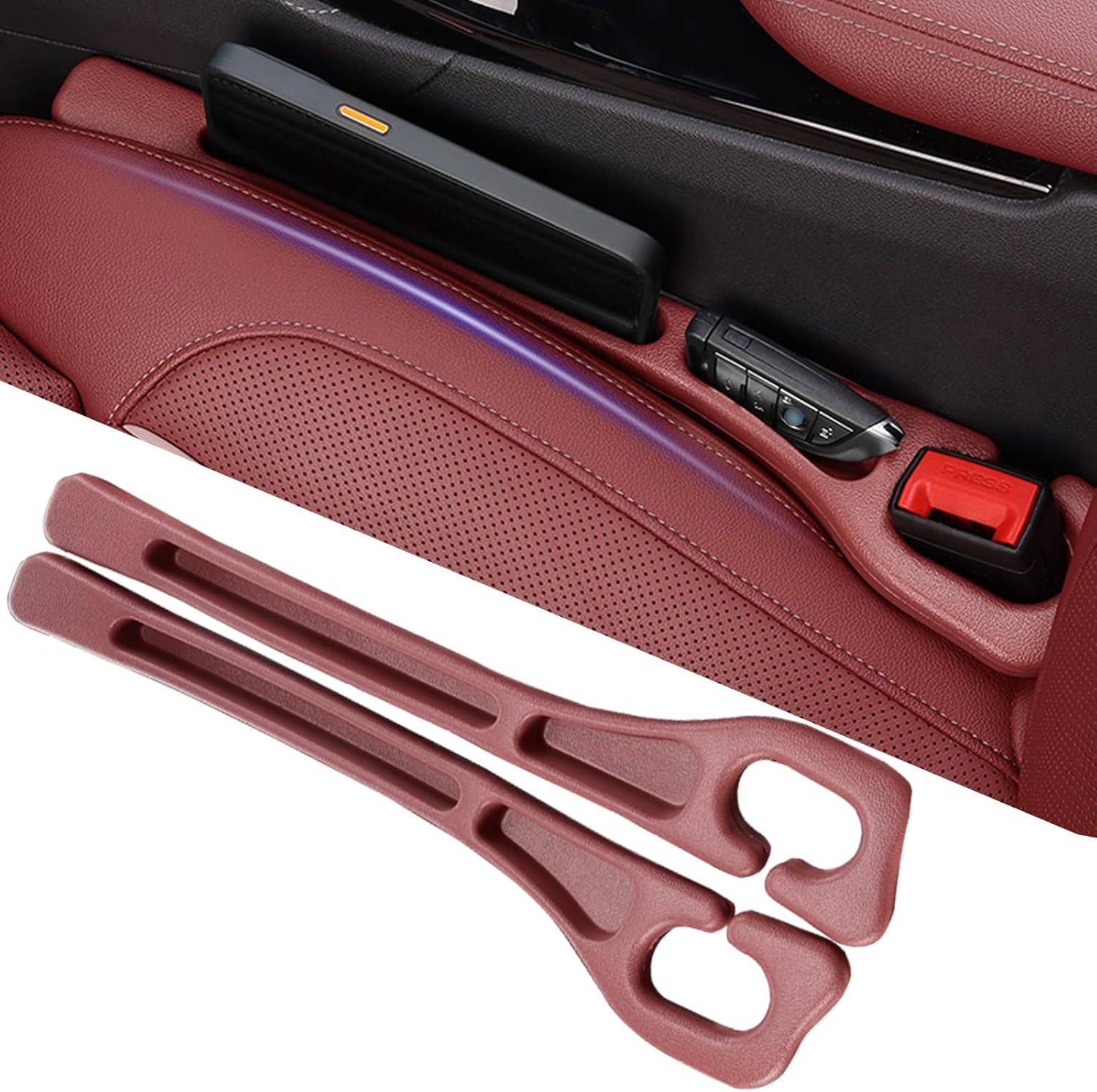 Thumbnail 6 de YLXGT Car Seat Gap Filler Organizer (Universal) for SUV/Truck/Sedan, Black, 2-Pack