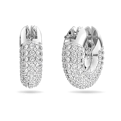Detalle 2 de Swarovski Orecchini a cerchio Dextera, Piccoli, Bianchi, Placcato rodio – un tocco moderno alla tua eleganza