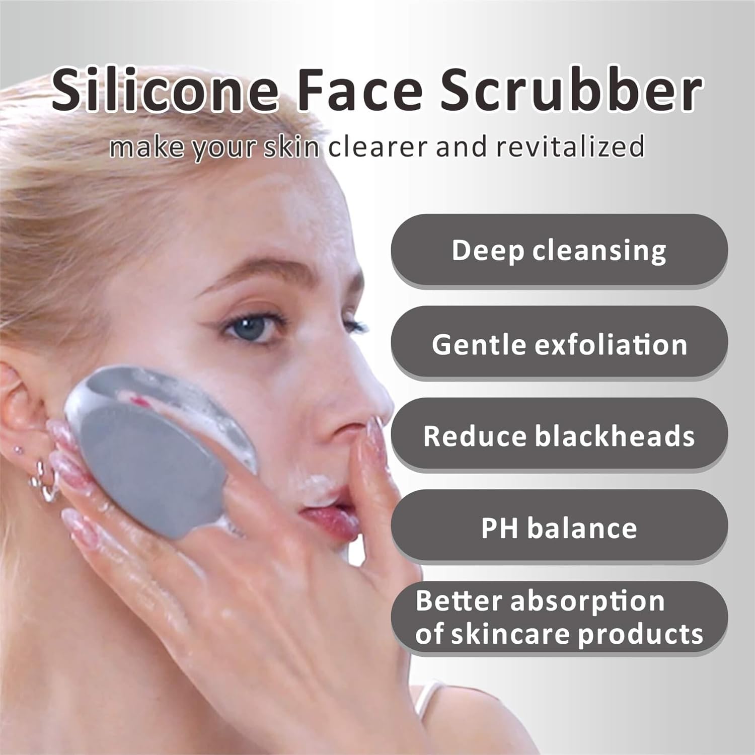 Detalle de HIEERBUS Silicone Face Scrubber 3rd handheld facial brush