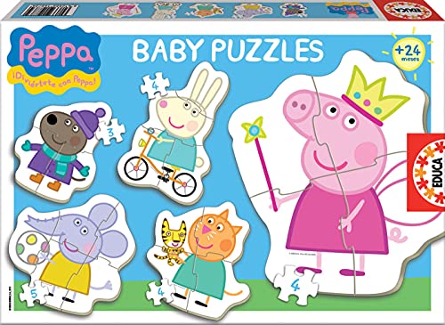 Detalle de Educa - Baby Puzzles Peppa Pig, 5 Piezeles para Promover Primeros Aprendizajes 🧩