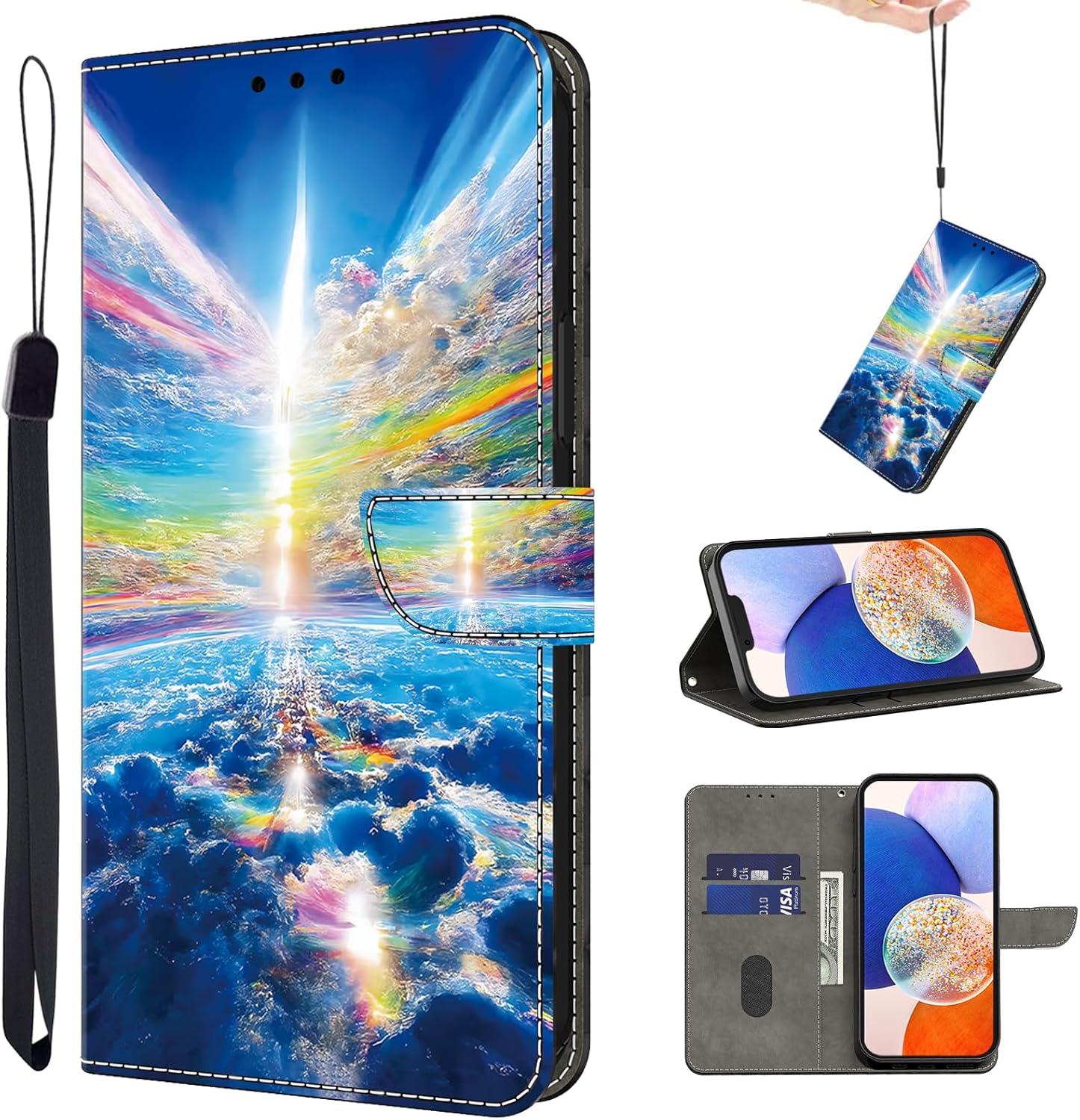 Detalle de TUOLISG Case for Samsung Galaxy S25 Ultra 6.8" – Flip Wallet with Magnetic Closure, Card Slot and Stand