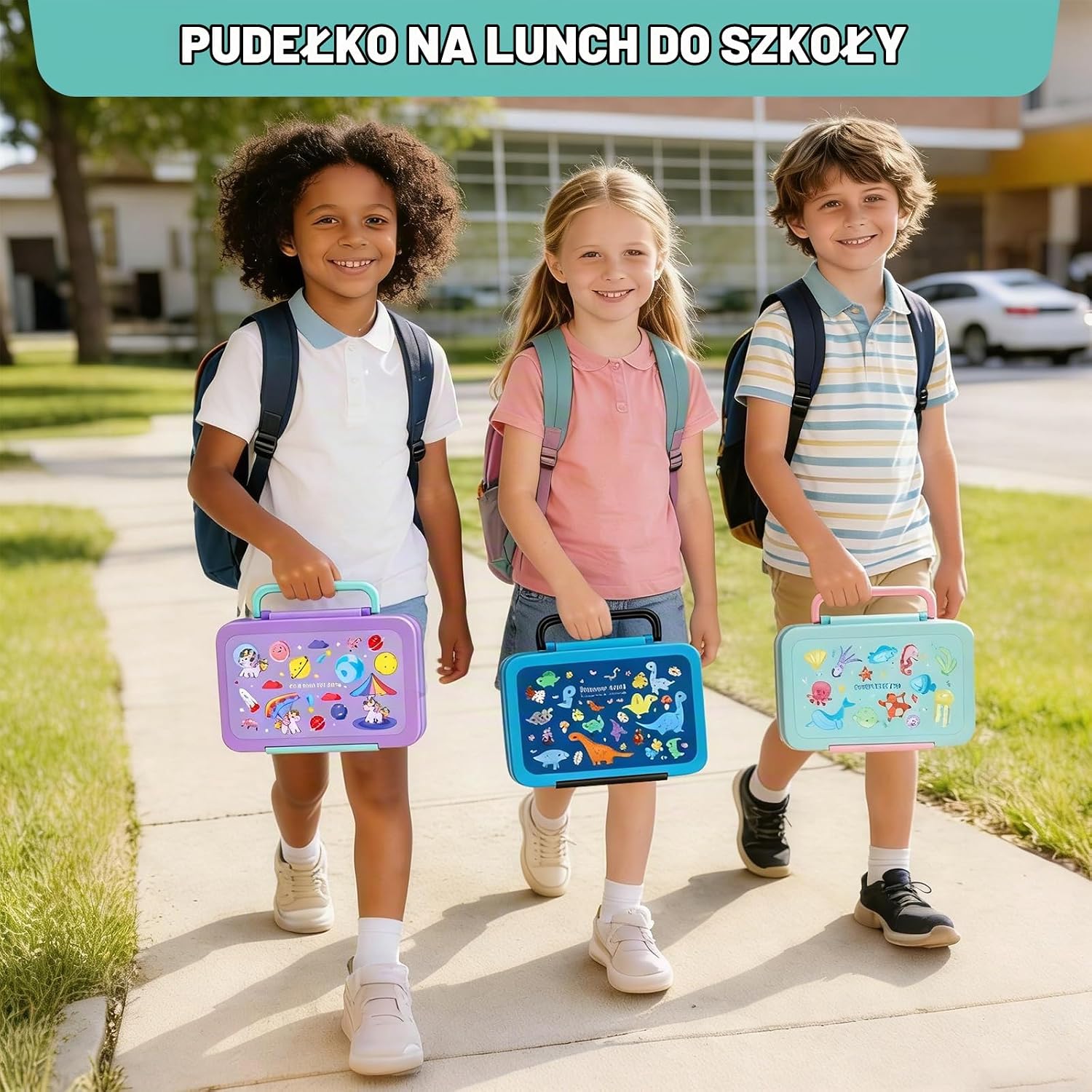 Detalle de lompyeu Pudełko śniadaniowe dla dzieci 1200 ml, zestaw bento z przegródkami