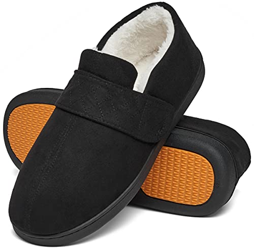 Detalle de Mishansha Chausson Homme Hiver Raisin Noir – Confort chaud et semelle mémoire
