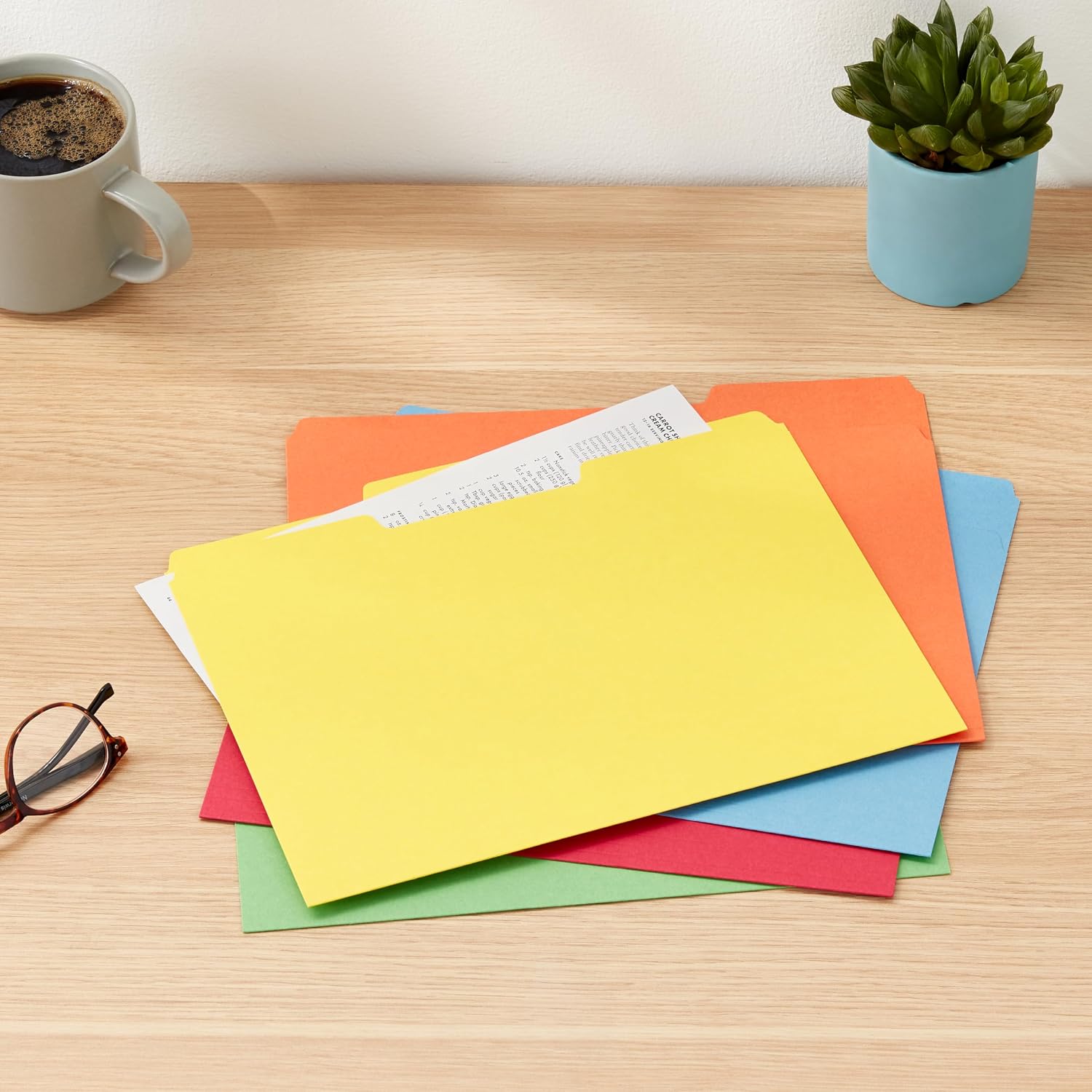 Thumbnail 5 de Amazon Basics 100-Count Letter-Size File Folders with Reinforced Tabs (AMZ401) in Assorted Colors