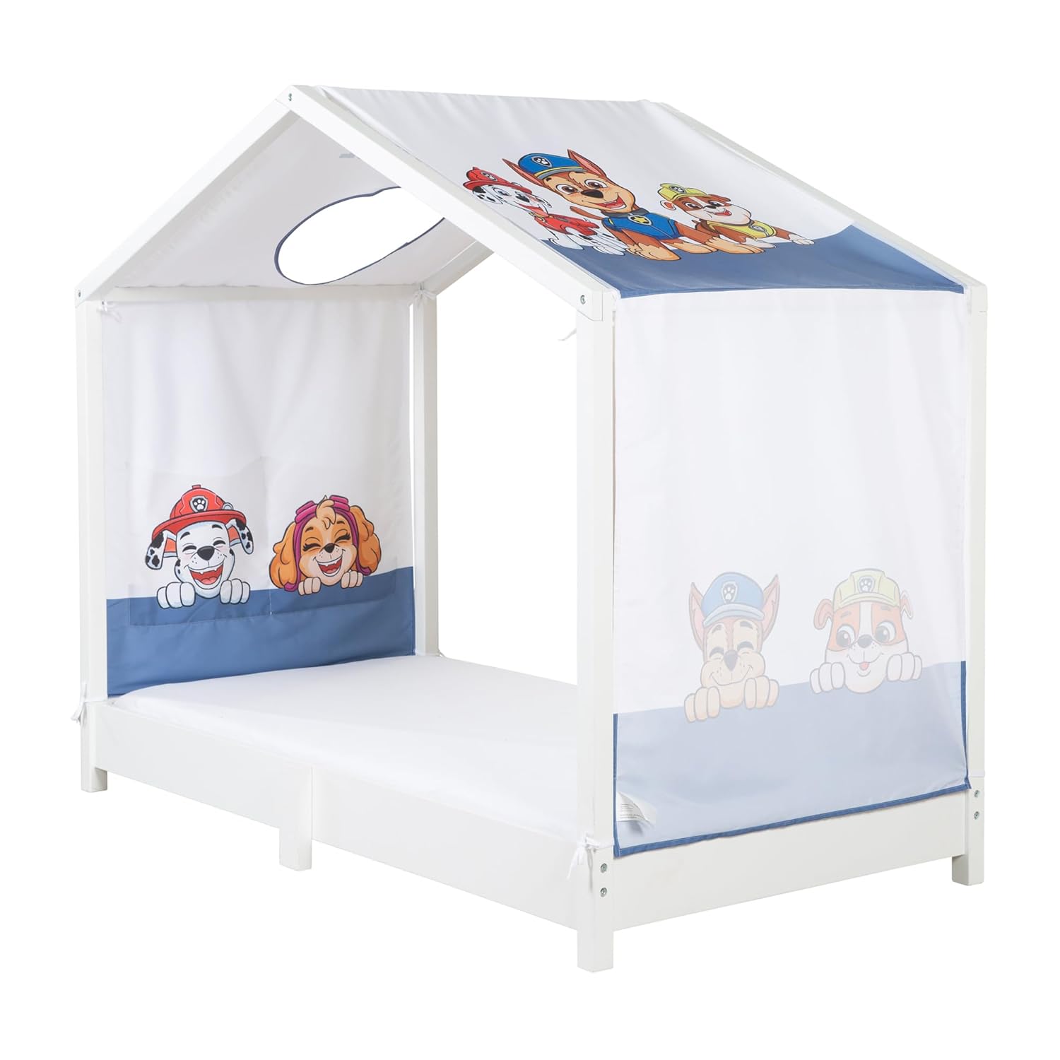 Thumbnail 2 de roba Bezug für Montessori Hausbetten 70 x 140 cm im Paw Patrol Design – inklusive Dachfenster, Aufbewahrungstaschen und Umbau zum Himmelbett