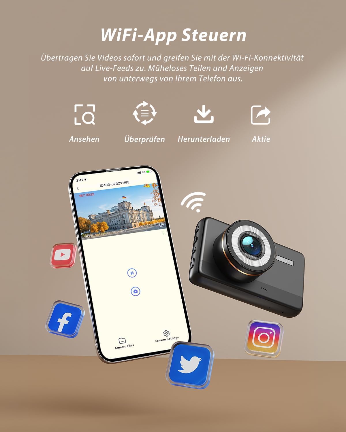 Detalle 2 de iZEEKER iD400 Dashcam 32GB 4K