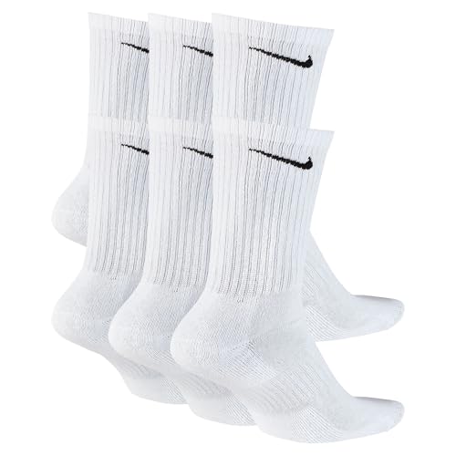 Detalle de NIKE Everyday Cushion Crew Socken für Herren, 6er-Pack, Weiß/Schwarz, M
