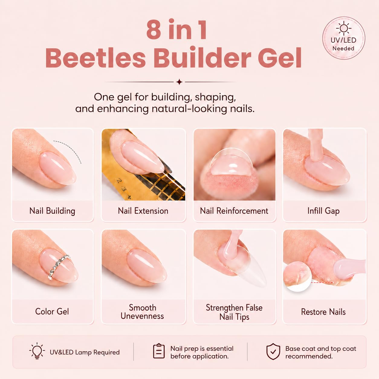 Thumbnail 1 de Beetles Builder Gel for Nails: 8-in-1 Natural Nude for Instant Apex & Strength