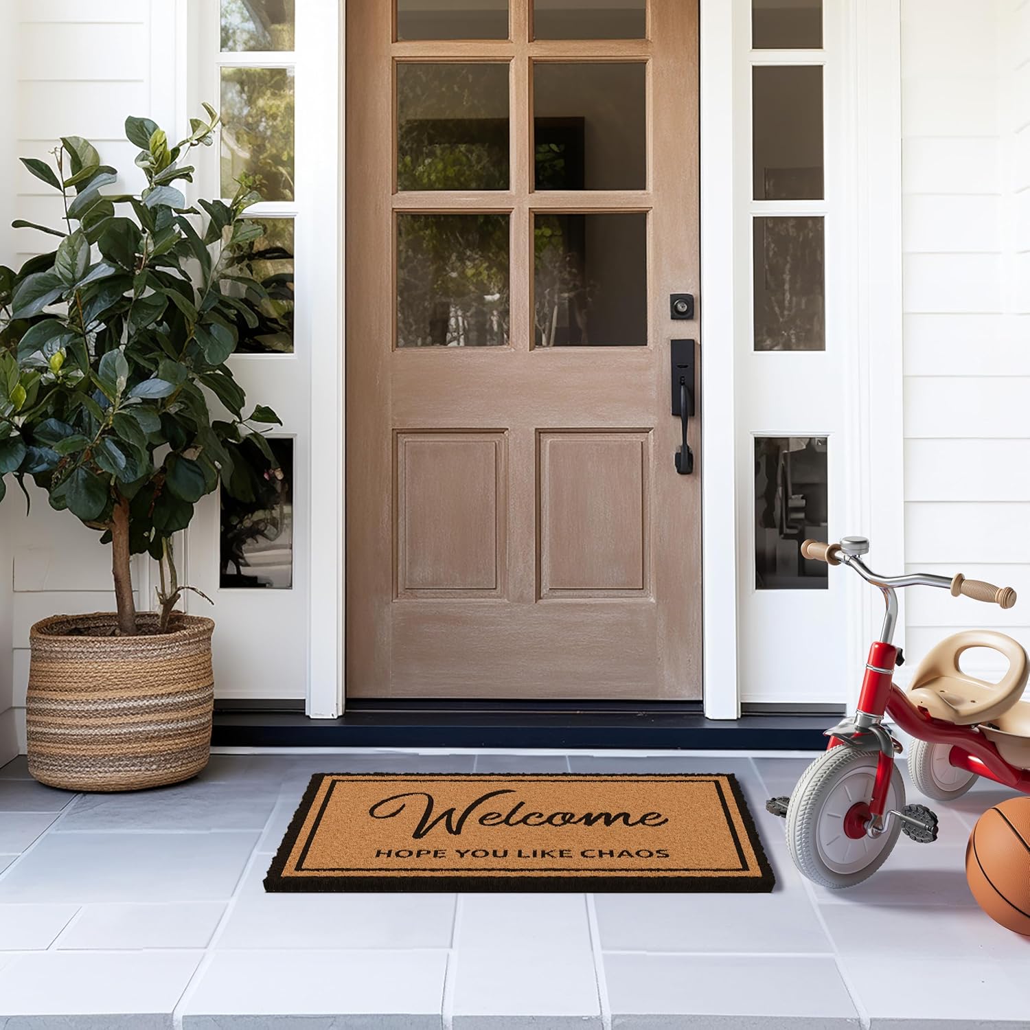 Thumbnail 3 de Barnyard Designs Natural Coco Coir Heavy Duty Backing Doormat – Large 30x17 Chaos