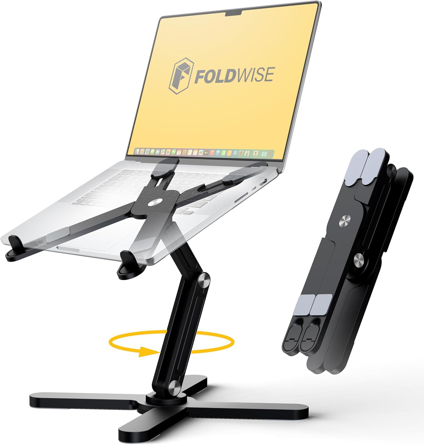 Imagen de FoldWise X Premium Laptop Stand for Desk – 100% Aluminium, 360° Rotation, Adjustable Height en OfertitasTOP