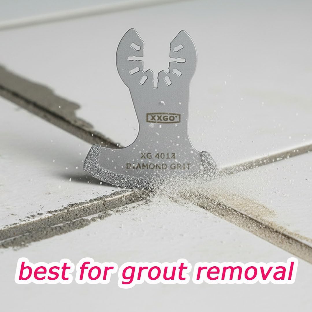 Detalle 2 de XXGO 4pc Diamond Multi Tool Blades for Grout Removal, Plaster & Mortar Cleanup (Compatible with Bosch / Dremel / Fein / Makita & more)