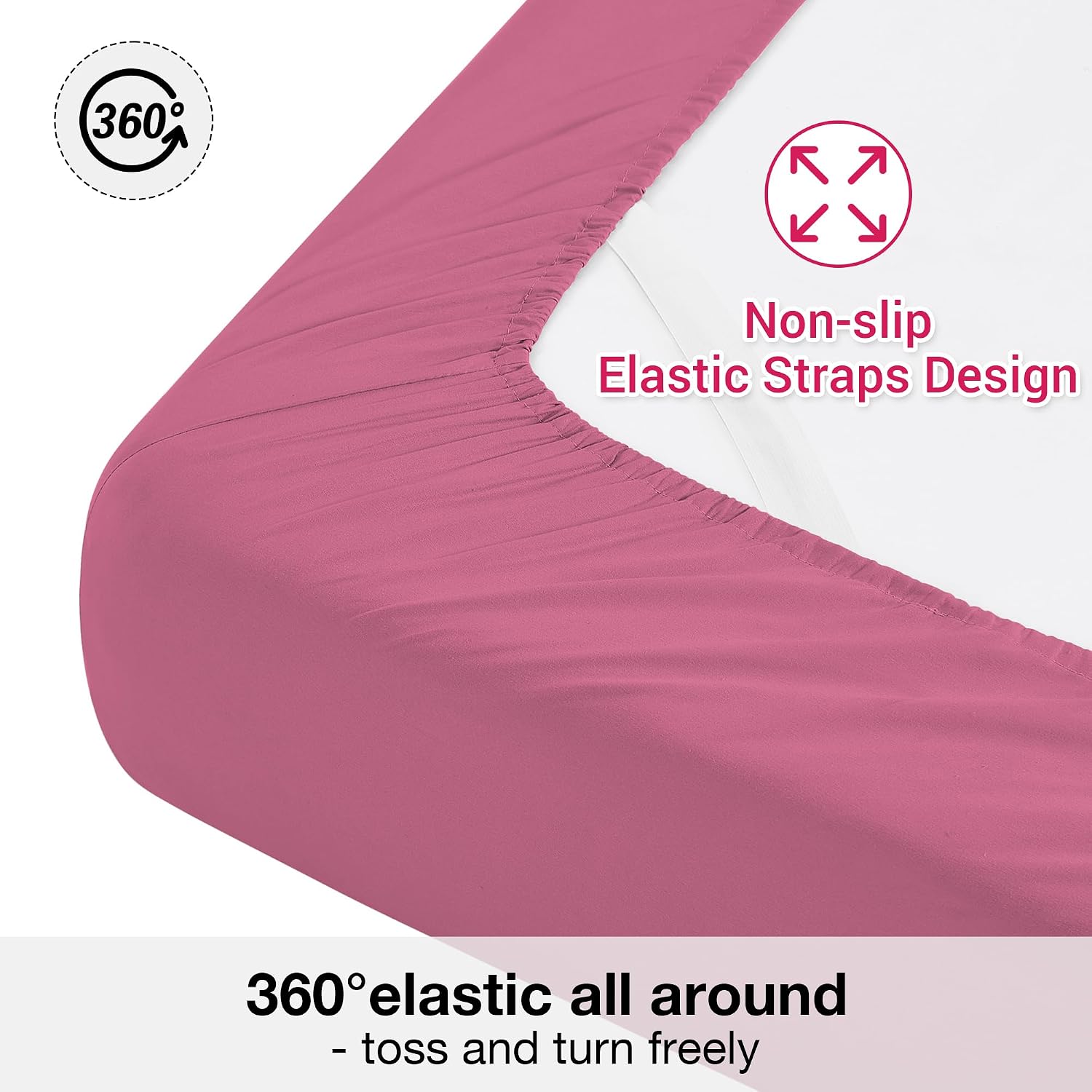 Thumbnail 1 de softan SHTROSEQ Queen Microfibre Sheet Set, Hot Pink, 15-inch Deep Pocket