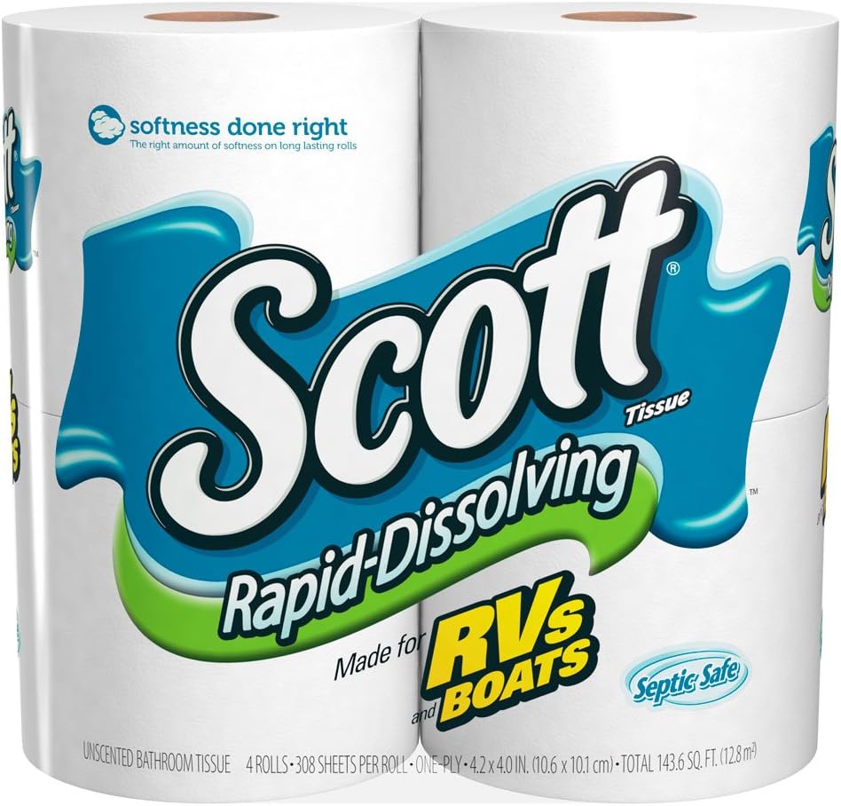 Thumbnail 6 de Scott Rapid-Dissolving Toilet Paper: 48 Double Rolls, 1-Ply, Septic-Safe and RV/Boat Ready