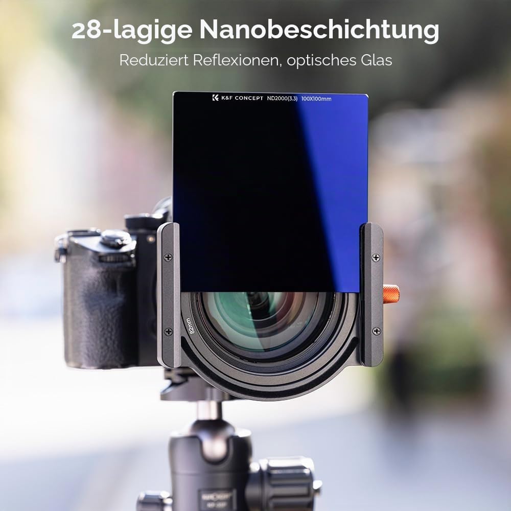 Detalle 2 de K&F CONCEPT Nano-X Rechteckfilter ND2000 (11 Stop) 100x100mm – Graufilter aus Optischem Glas