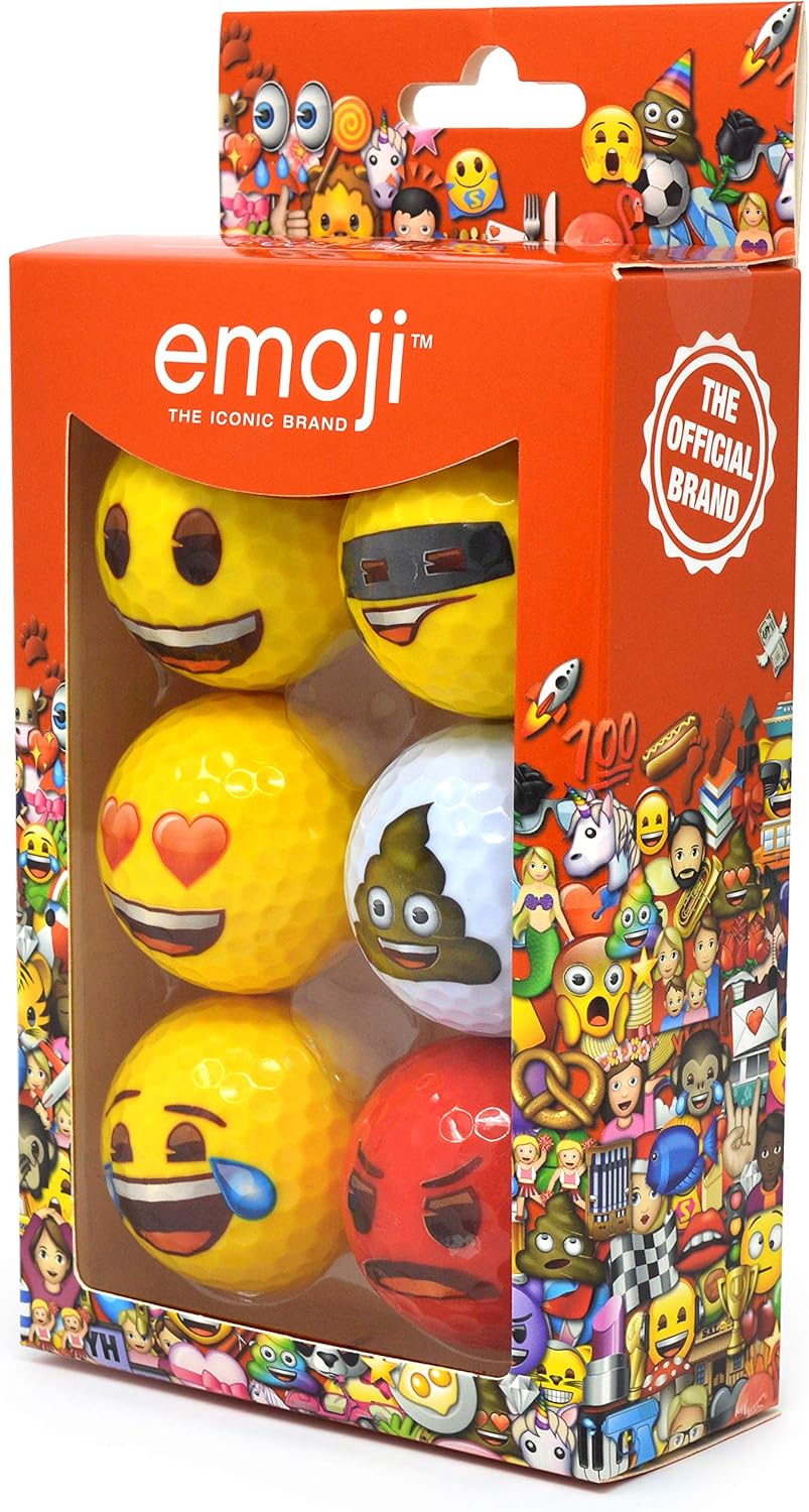 Detalle 2 de emoji Official Novelty Fun Golf Balls 6-pack ⛳