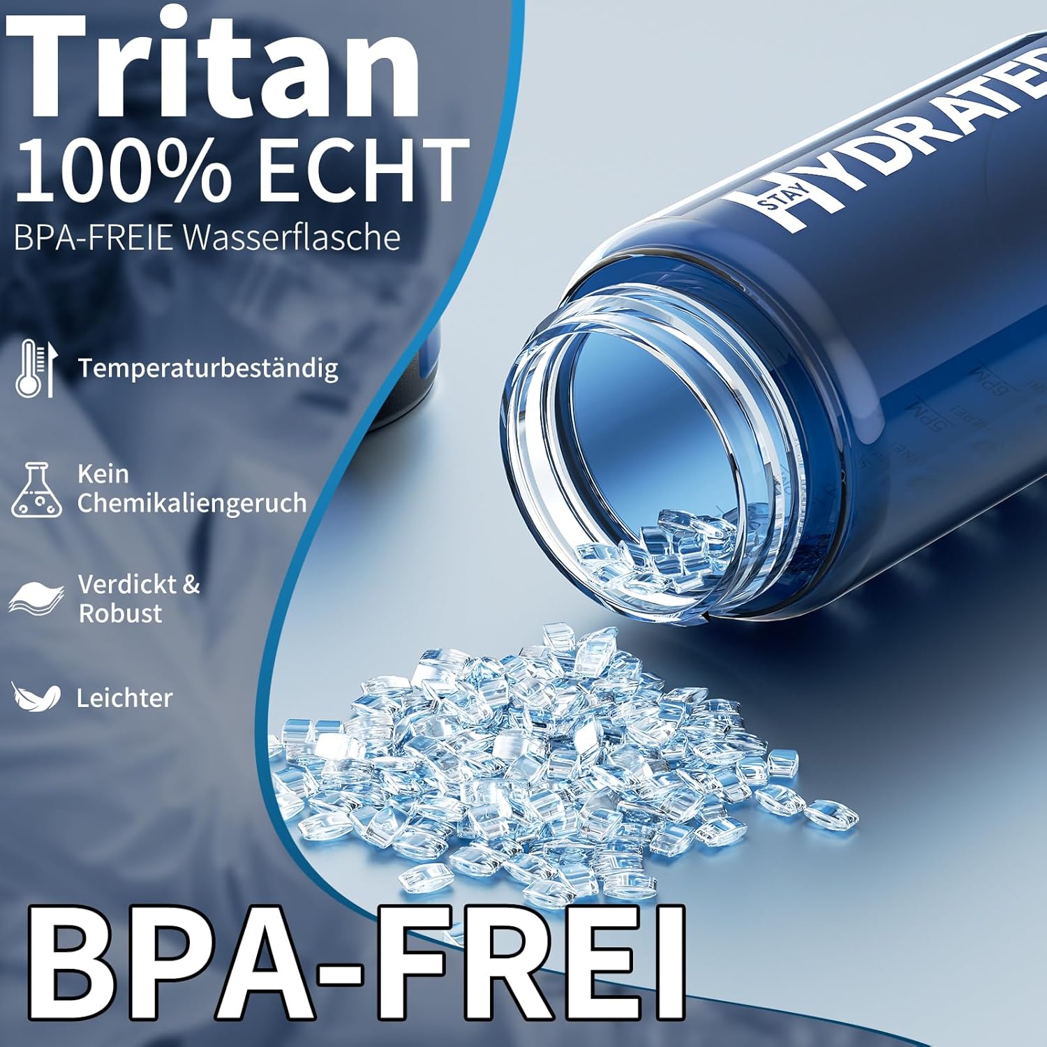 Thumbnail 2 de Mevoly Trinkflasche Kinder 500 ml – BPA-frei aus Tritan, Zeitmarkierung und Auslaufschutz