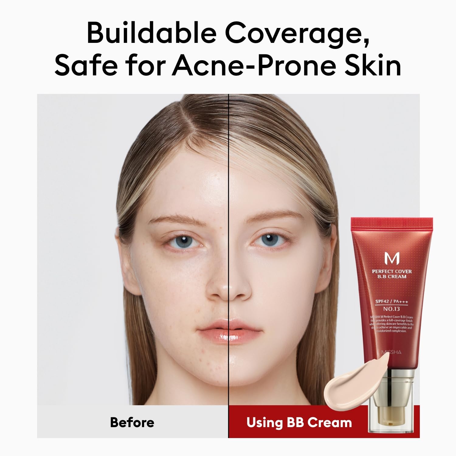 Thumbnail 3 de MISSHA M Perfect Cover BB Cream No.13 Bright Beige (Cool Undertone) SPF 42 PA+++