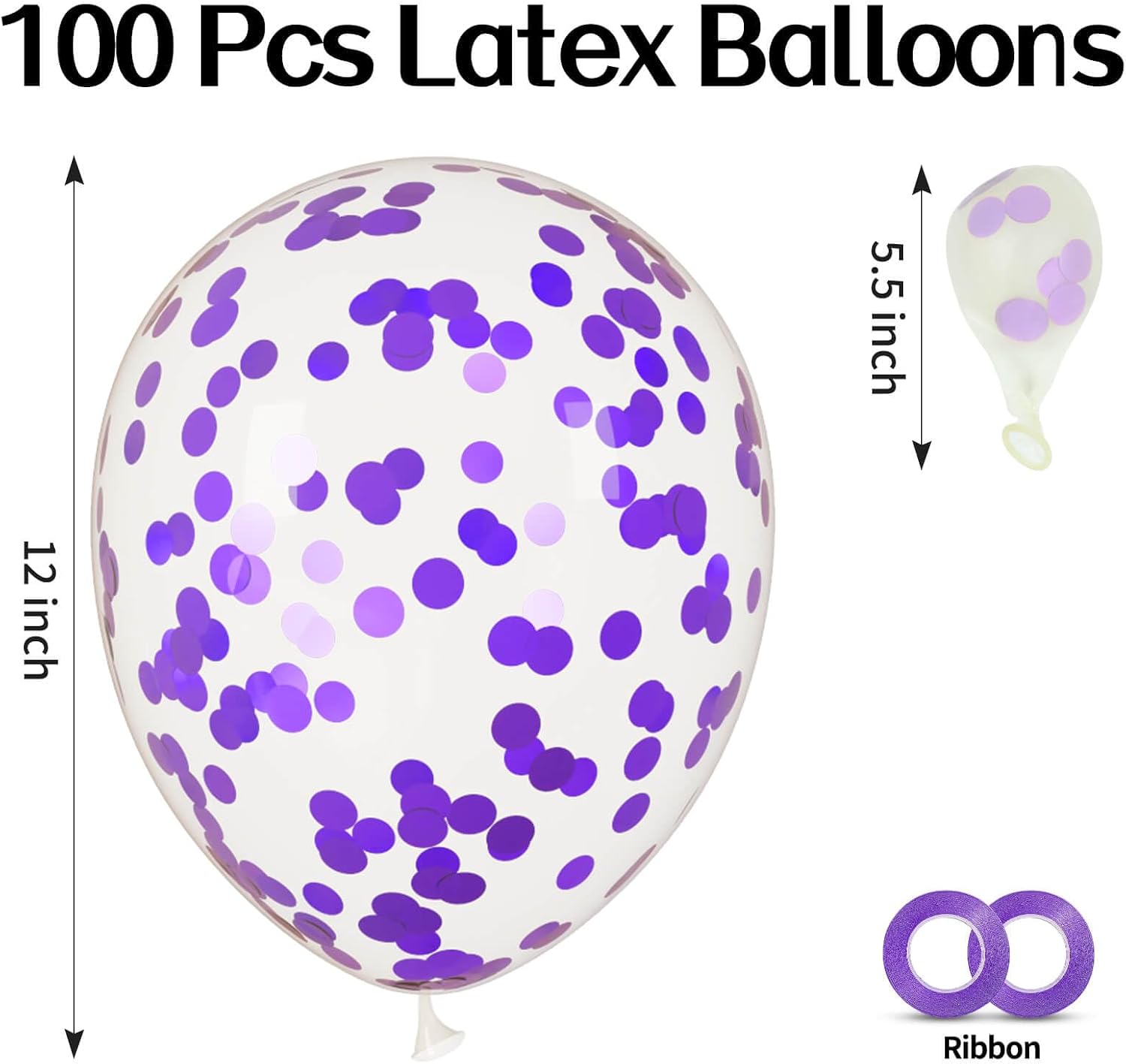 Detalle de Clear Confetti Balloons 12-Inch