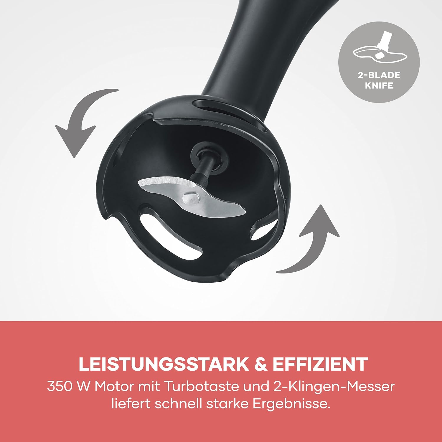 Detalle 2 de Severin Stabmixer SM 3760 – 350 W zum Pürieren und Zerkleinern, rutschfester Griff