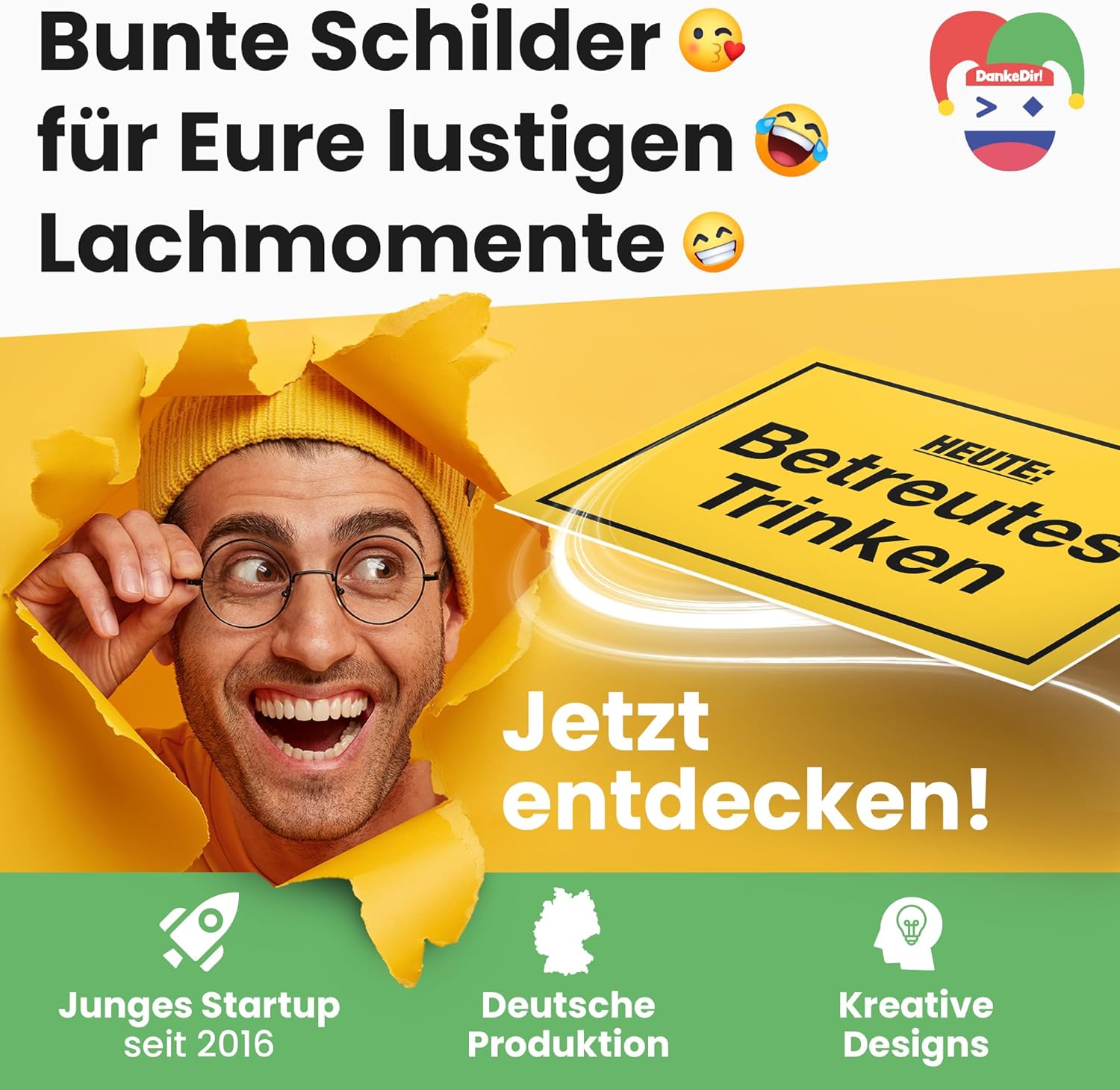 Thumbnail 6 de DankeDir! Schild mit Spruch Bar – lustige Geschenkidee für Freunde