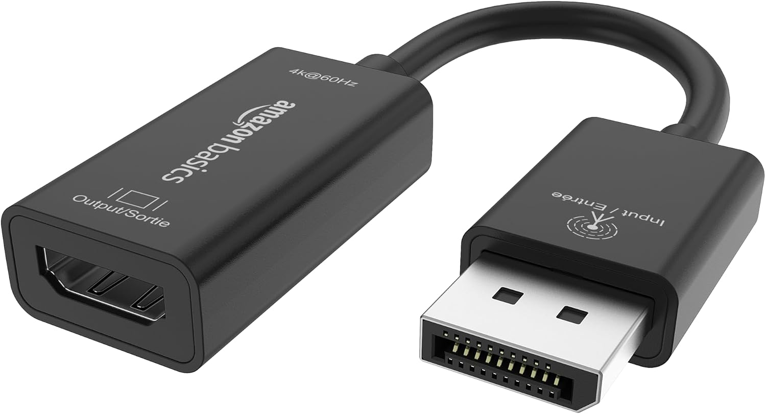 Detalle de Amazonベーシック DisplayPort-HDMI変換アダプター 4K@60Hz対応・プラグ&プレイ