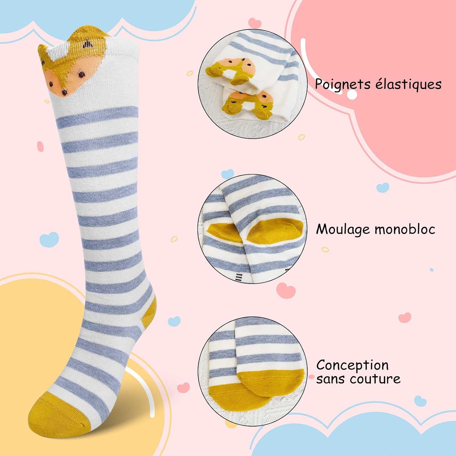 Detalle de LOFIR chaussettes hautes fille 5 paires