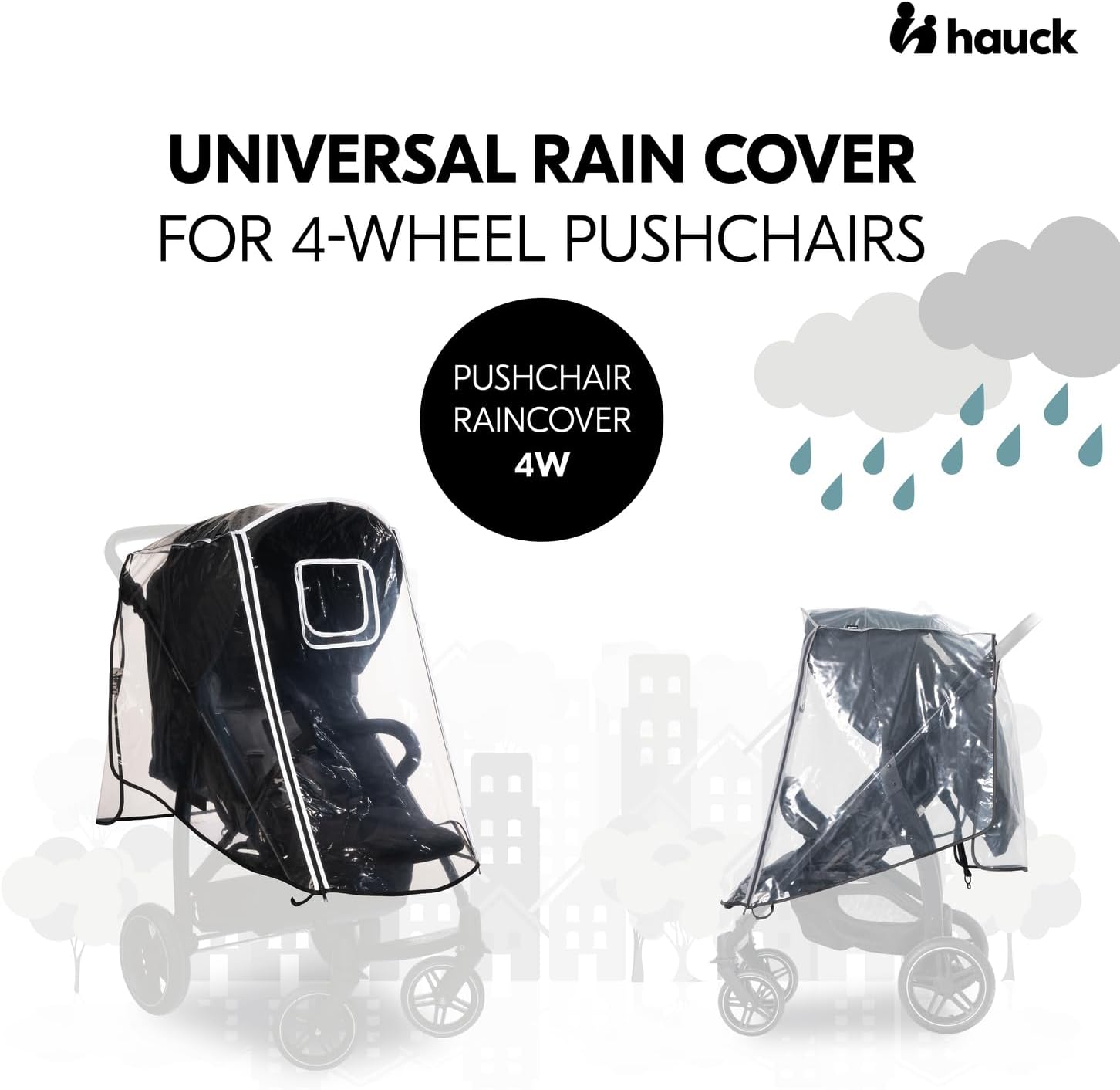 Detalle de hauck Universal Pushchair Rain Cover, Transparent