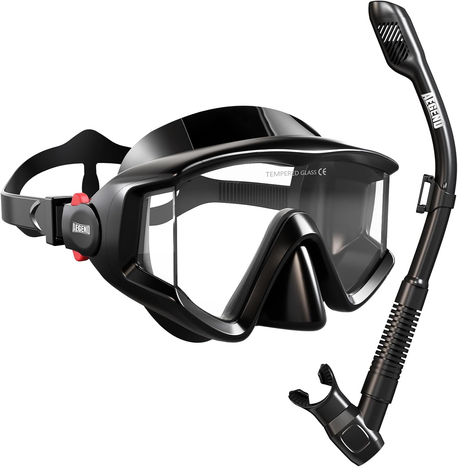 Detalle de Aegend 180° Panoramic Snorkel Mask with Dry Top Snorkel for Adults