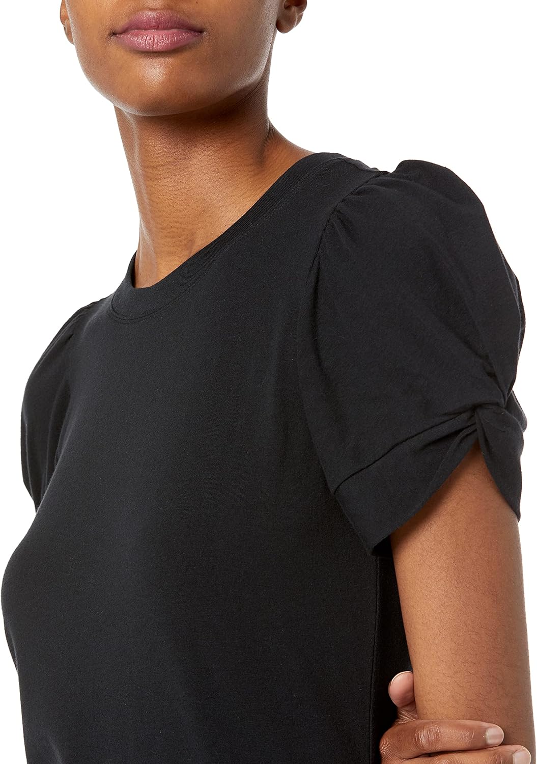 Detalle de Amazon Essentials Women's Regular-Fit Twist Sleeve Crewneck T-Shirt