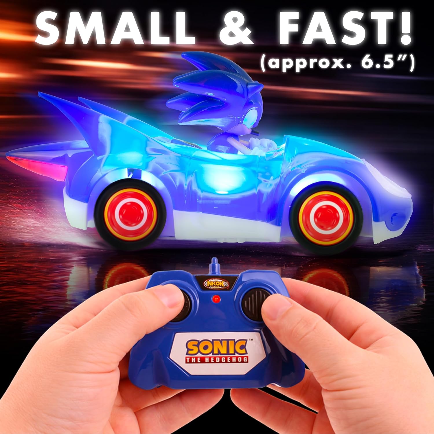 Detalle de NKOK 685 Sonic Glow Racer 1:28 Scale RC Car with Light-Up Panels