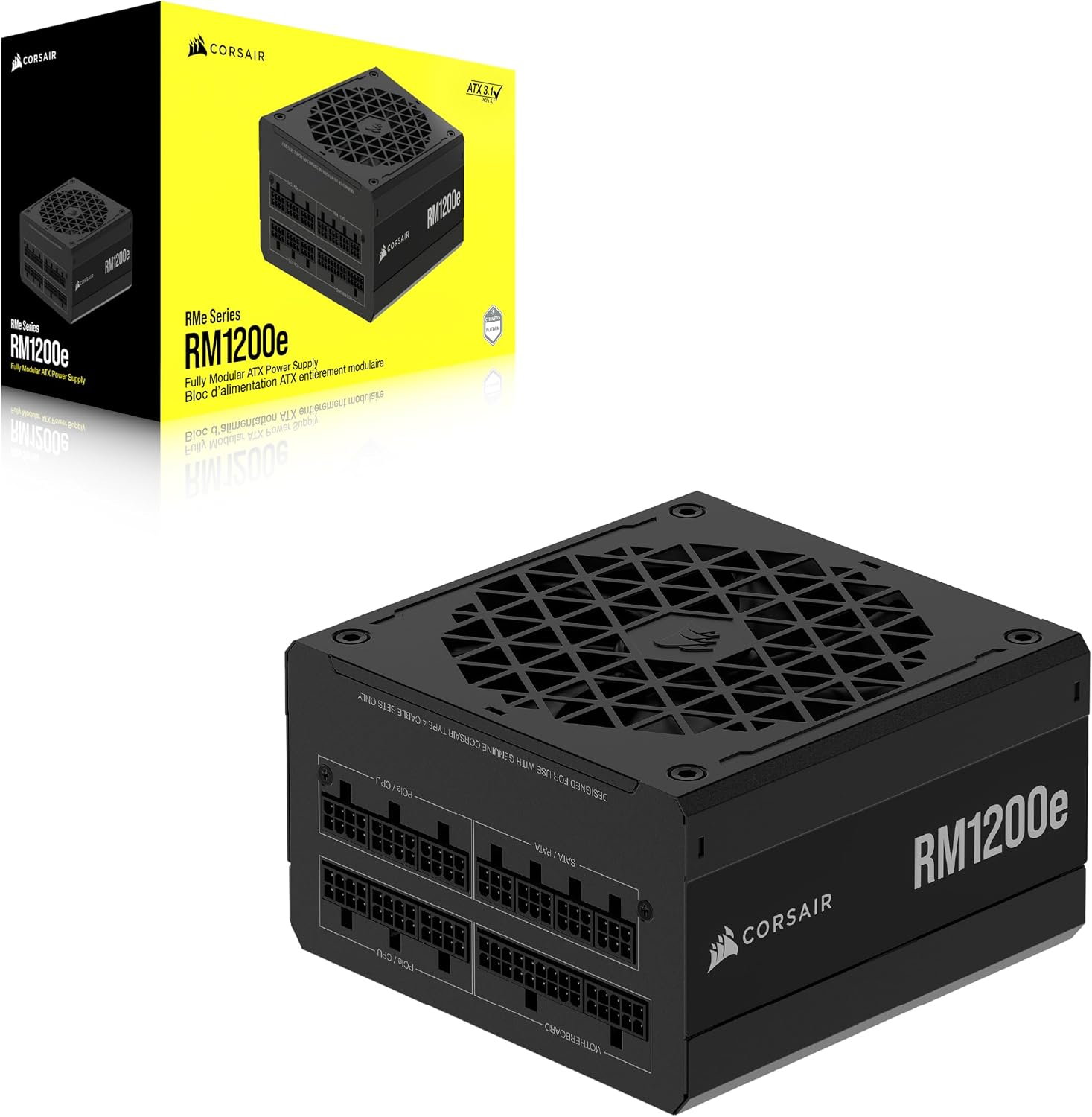 Detalle de CORSAIR RM1200e CP-9020258-JP 1200W PC電源ユニット ATX 3.1・フルモジュラー・12V-2x6対応