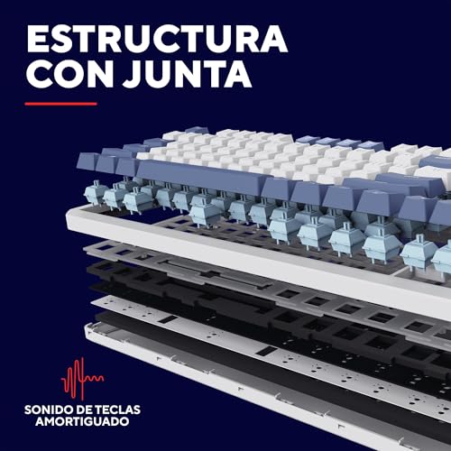 Detalle de GXTrust Xyra Teclado Mecánico TKL 80% con Gasket – Blanco, Español QWERTY