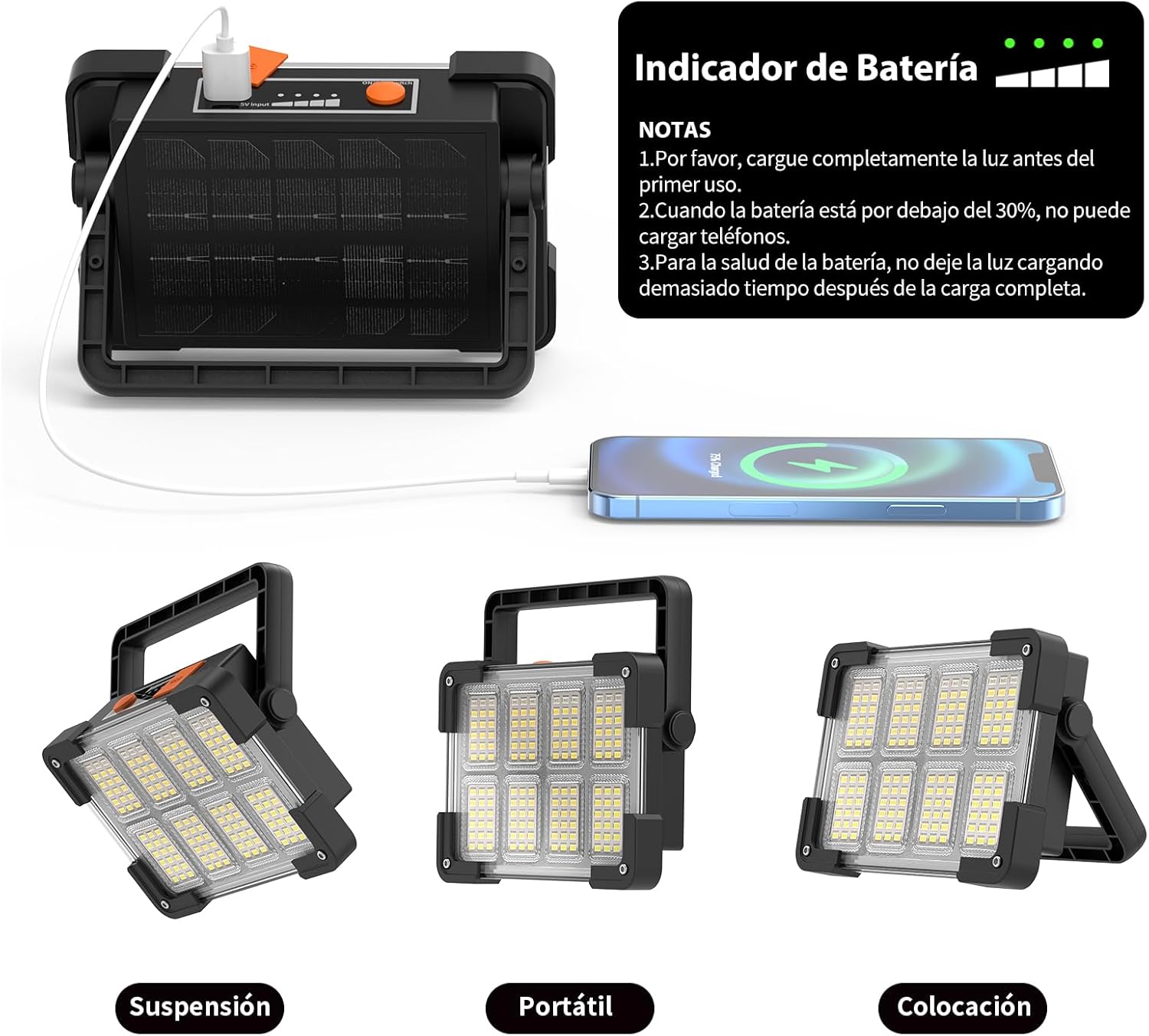 Detalle de OHAYORI Foco LED Recargable 6000 mAh