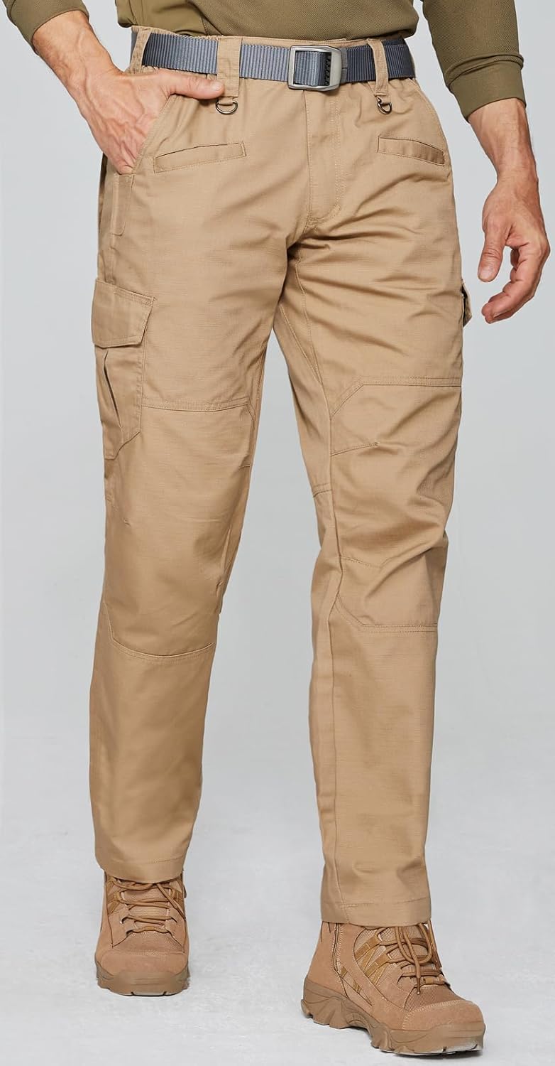 Thumbnail 1 de SPOSULEI Cargohose Herren – Leichte Outdoor-Wanderhose mit 9 Taschen, Khaki, Ripstop