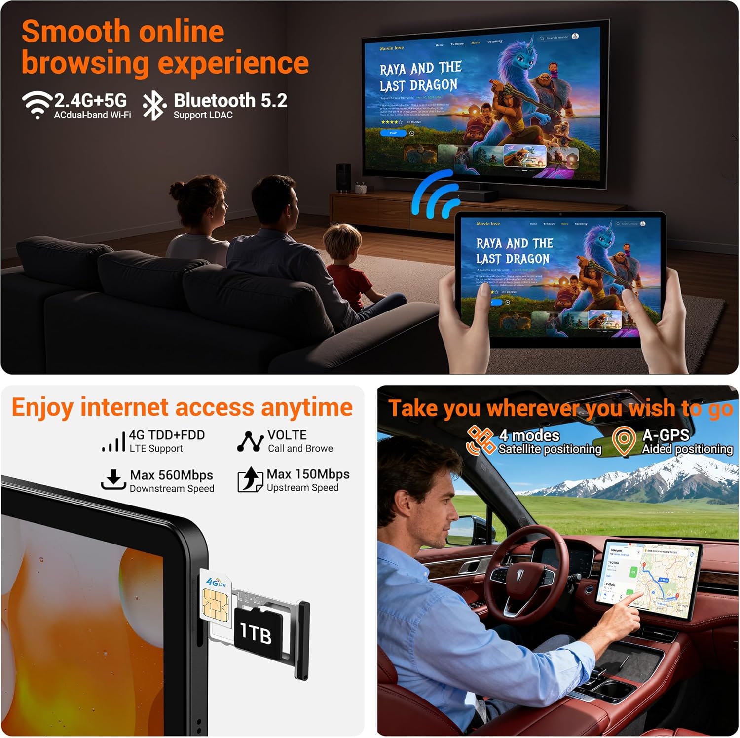 Thumbnail 5 de BEYNIVAN Tablet13 Pollici Android 15 con 4G/5G, 36GB RAM+512GB ROM, Espansione microSD, 13MP+8MP, Gemini AI e Tastiera incluse