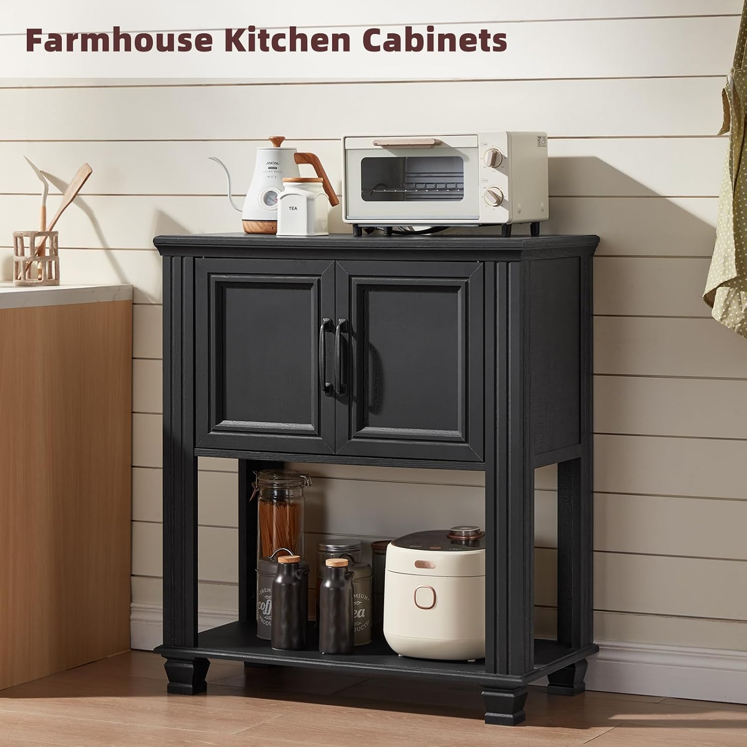 Thumbnail 3 de SAVOR LIFE Coffee Bar Cabinet, Black