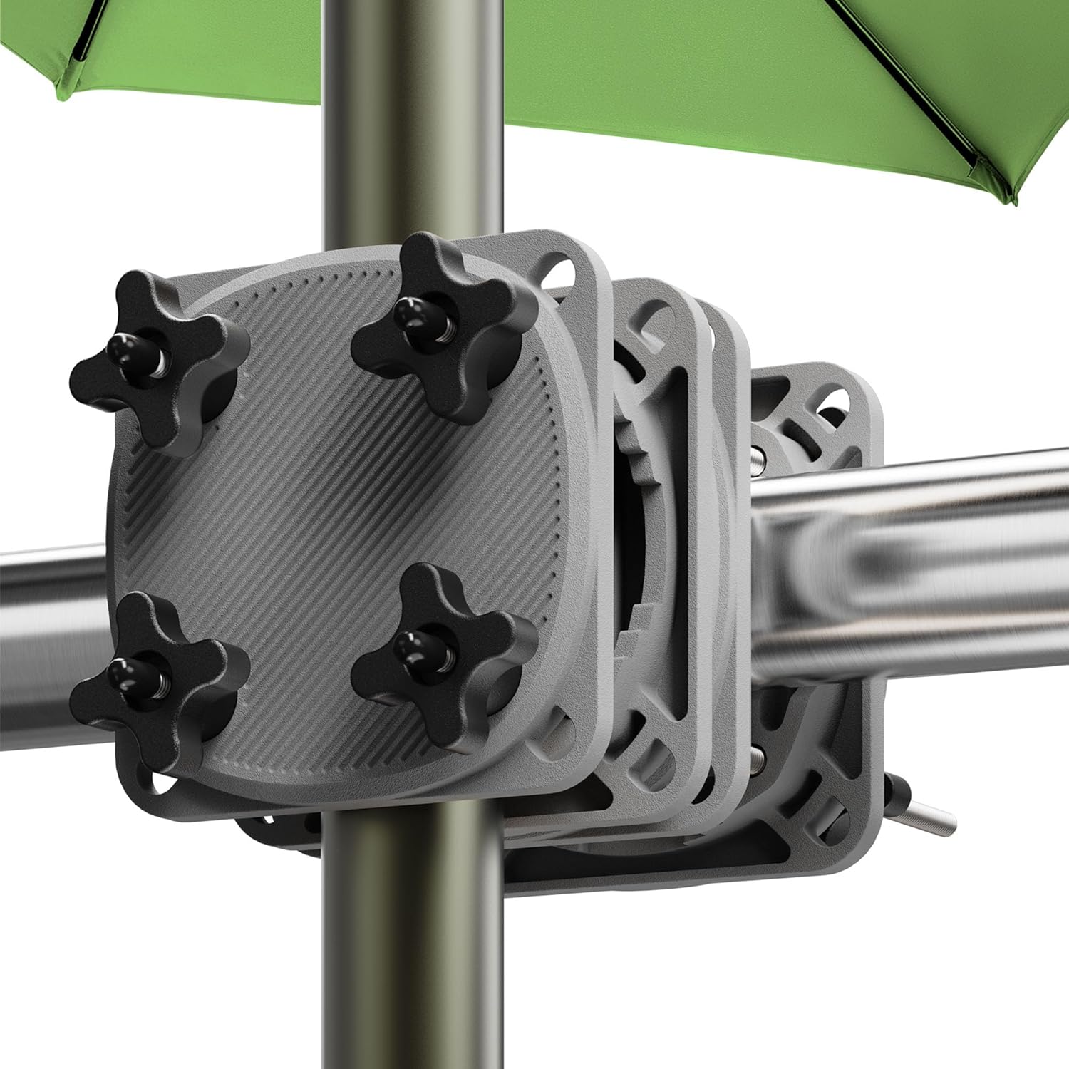 Detalle de 4smile Support de Parasol SunnyGuy 2.0 – Base Universelle et Compacte pour Balcon, Gris