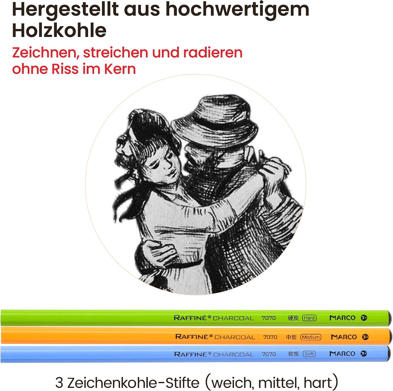 Thumbnail 5 de MARCO Skizzen Zeichen Bleistift Set 22 Stück